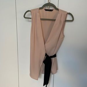Zara black and tan wrap tank